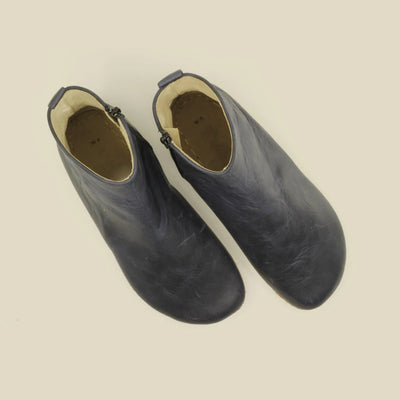 stylish barefoot boots men navy blue zipper design