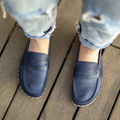 stylish barefoot earthing shoes crazy navy blue women