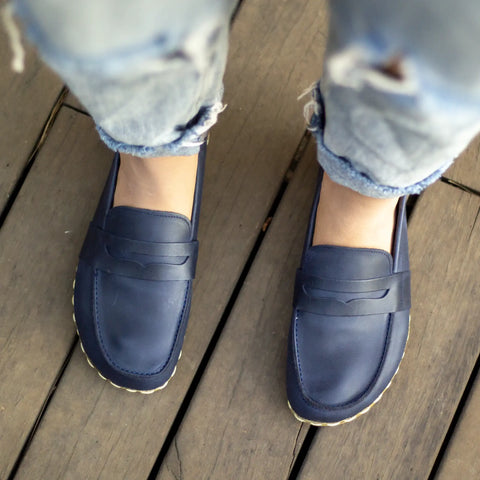 stylish barefoot earthing shoes crazy navy blue women