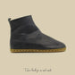 stylish barefoot hiking boots women navy blue leather design