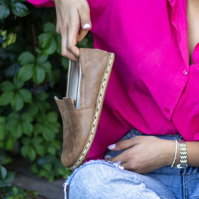 stylish barefoot shoes womens matte brown design