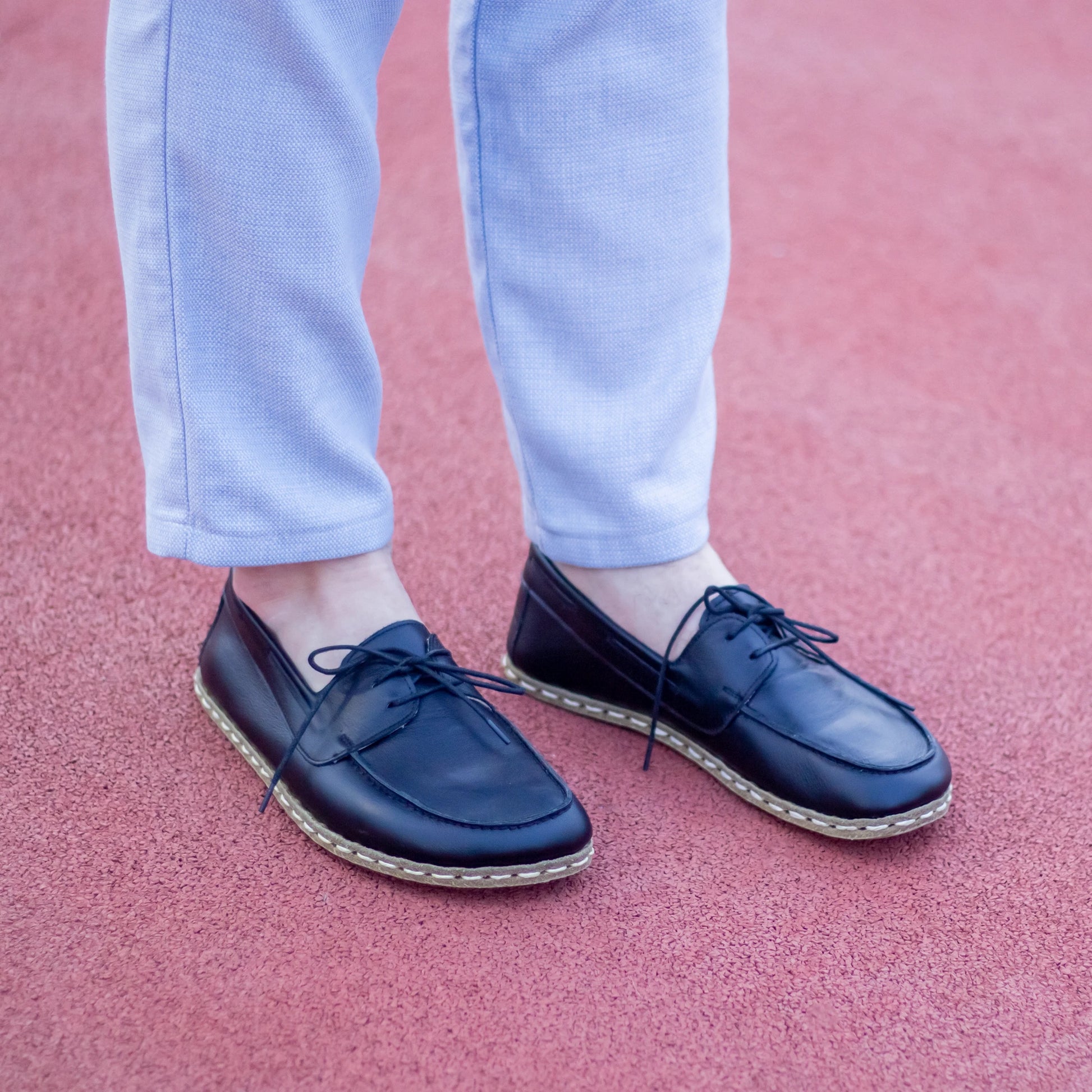 stylish black mens leather barefoot earthing shoes