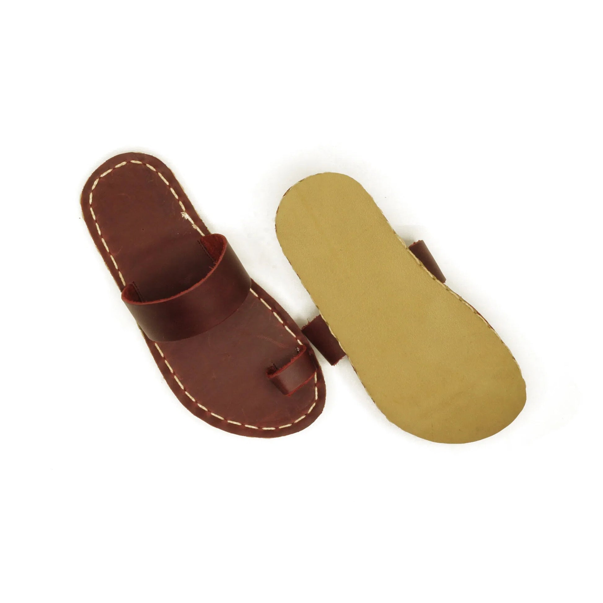stylish one toe slippers burgundy leather design