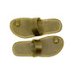 stylish one toe slippers green leather design