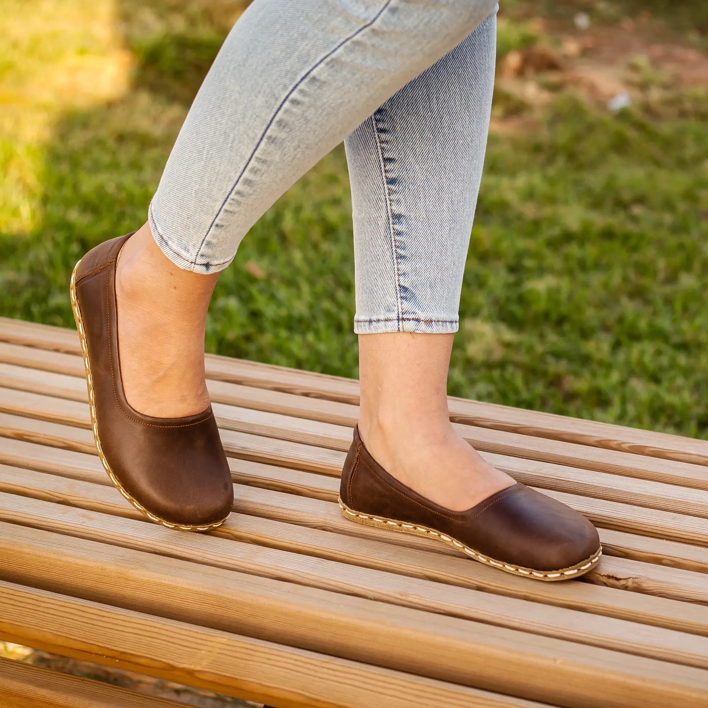 stylish womens barefoot classic crazy brown flat shoes