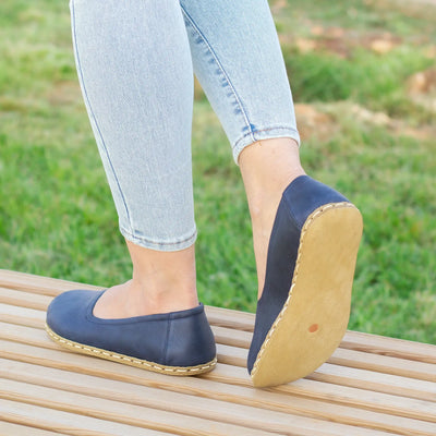 stylish womens barefoot navy blue flat shoes