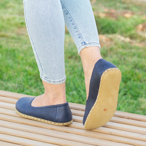 stylish womens barefoot navy blue flat shoes