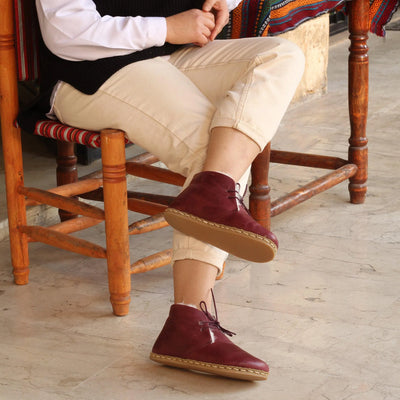 stylish womens burgundy grounding ankle boots barefoot fit
