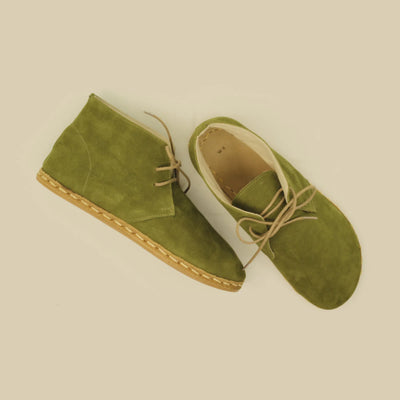stylish womens oxford earthing boots green leather design