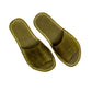 tape handmade olive green leather slippers for men