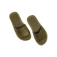 tape handmade olive green leather slippers for women