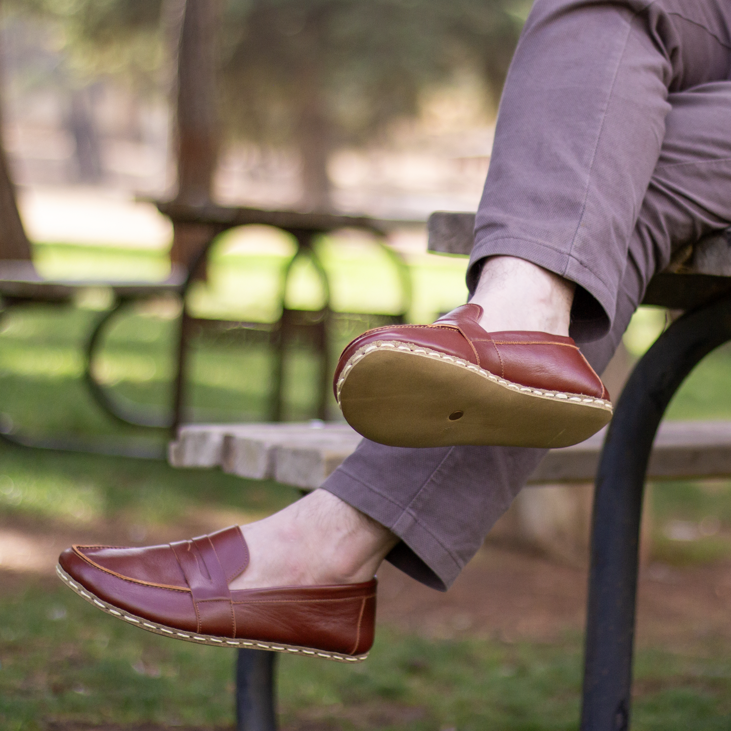 tornado brown leather shoes mens barefoot