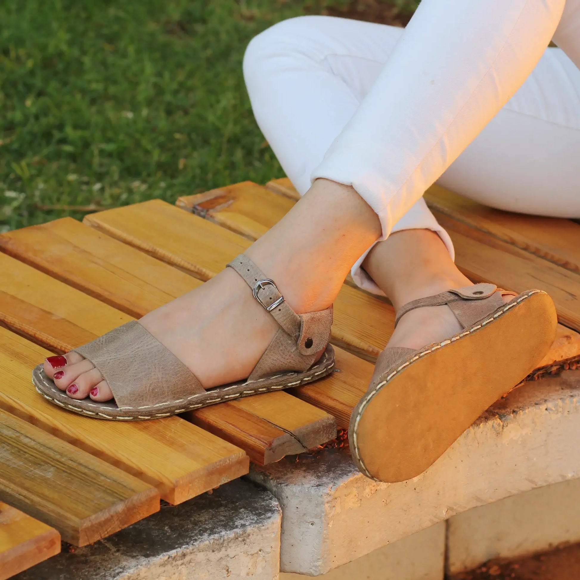 vision leather womens band huarache barefoot sandals