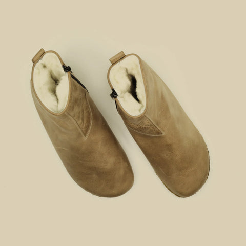 warm womens barefoot hiking leather fur boots crazy vision