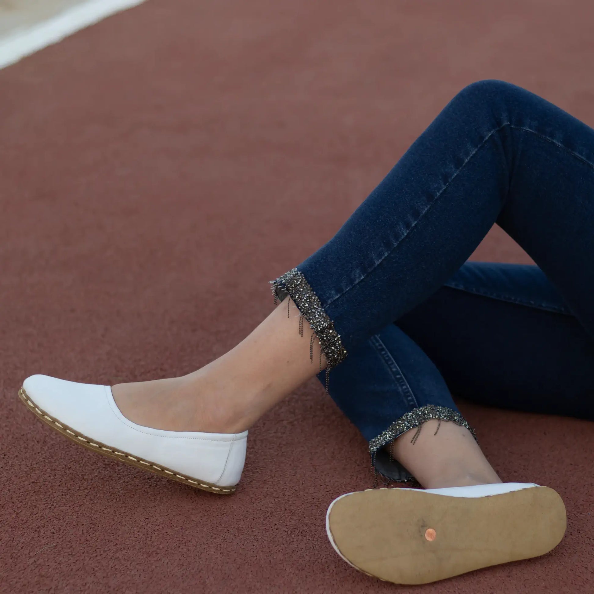 white womens barefoot flat shoes
