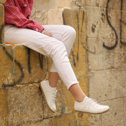 white womens barefoot sneakers