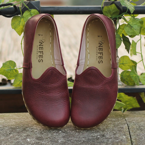 women’s barefoot grounding burgundy pure motion shoes