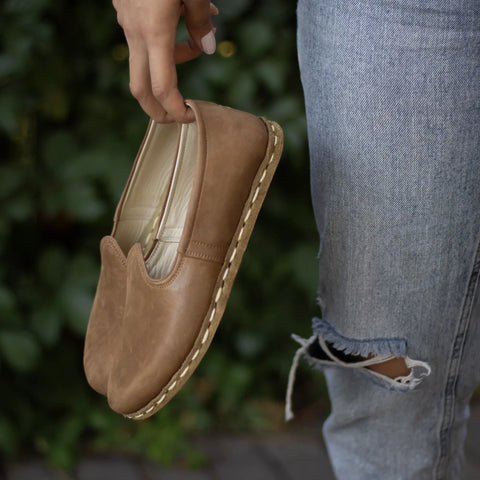 womens barefoot grounding shoes matte brown calm journey