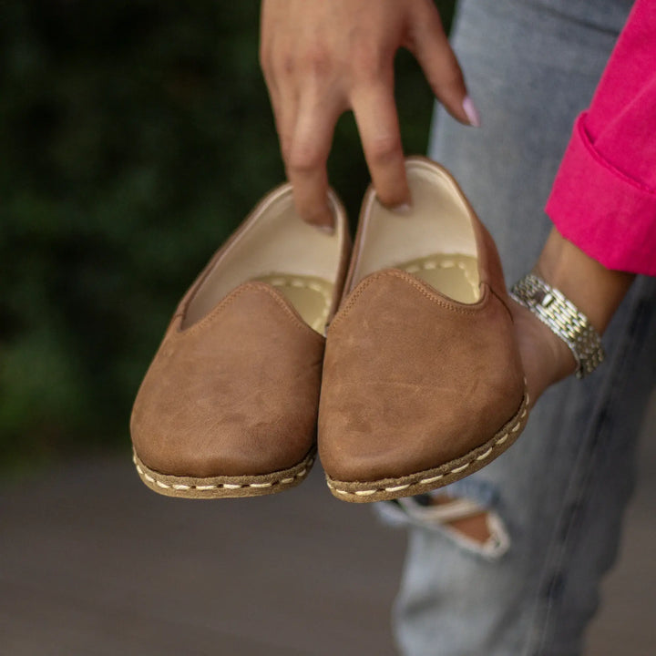 womens barefoot grounding shoes matte brown earth spirit
