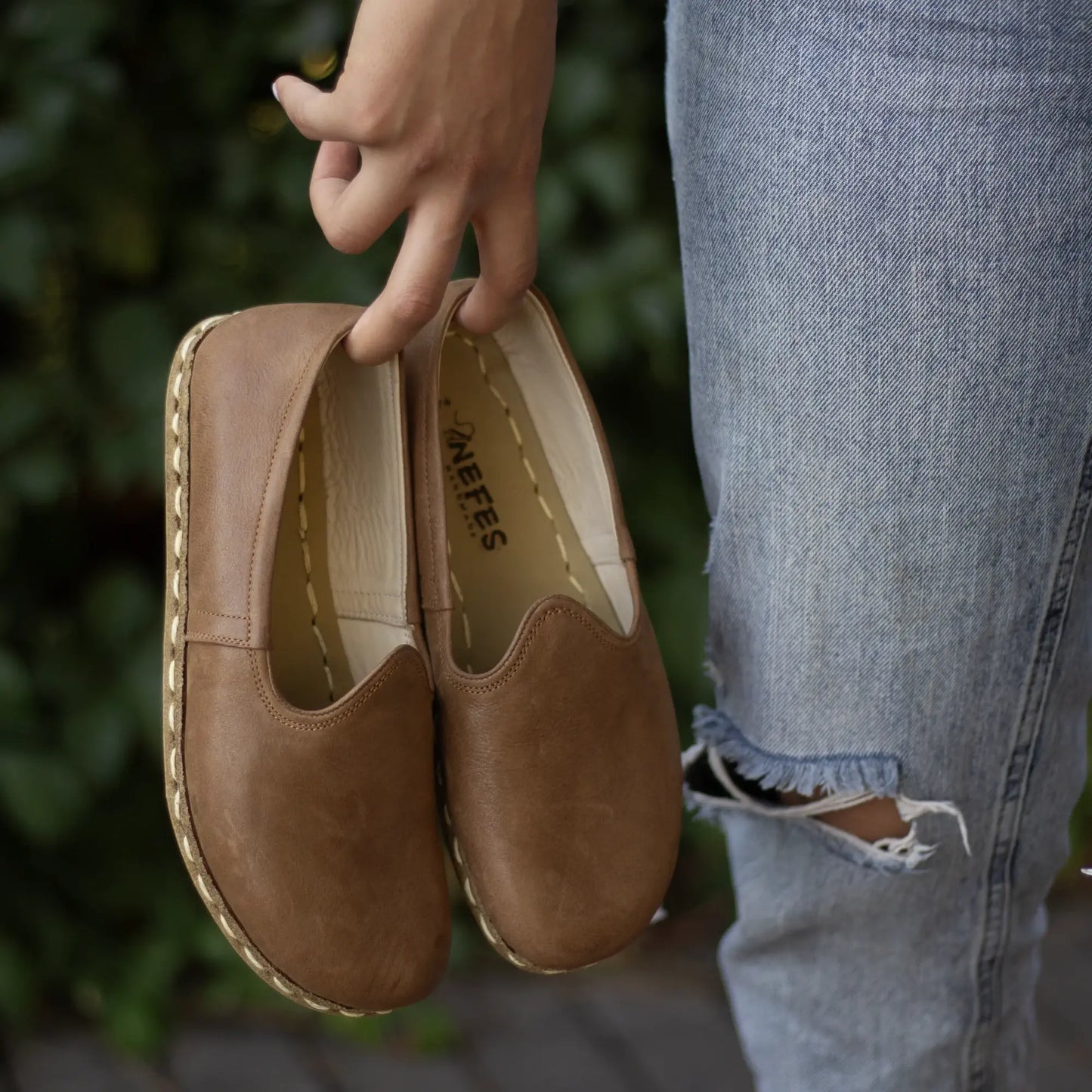 womens barefoot grounding shoes matte brown grounding path