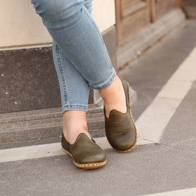 womens barefoot grounding shoes military green balance walk