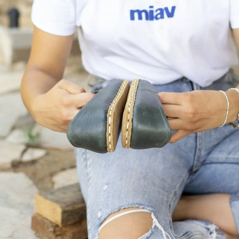 womens barefoot grounding shoes soft green leather