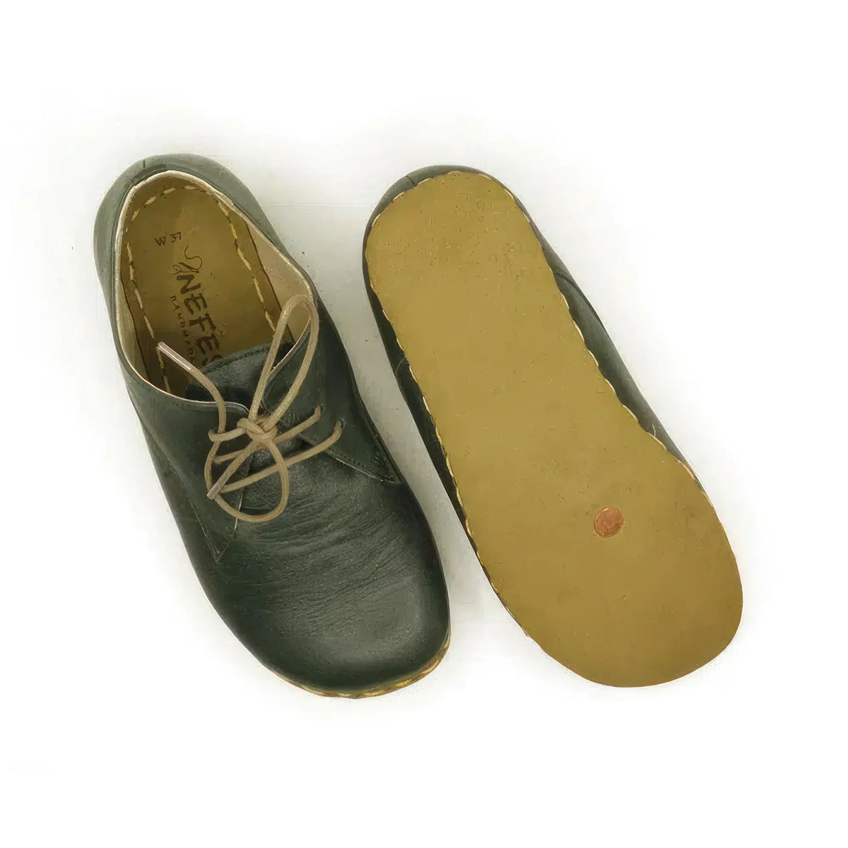 Barefoot Oxford Shoes Women - Laced Green - Nefes Shoes Barefoot Oxford Shoes Women - Laced Green - Nefes Shoes
