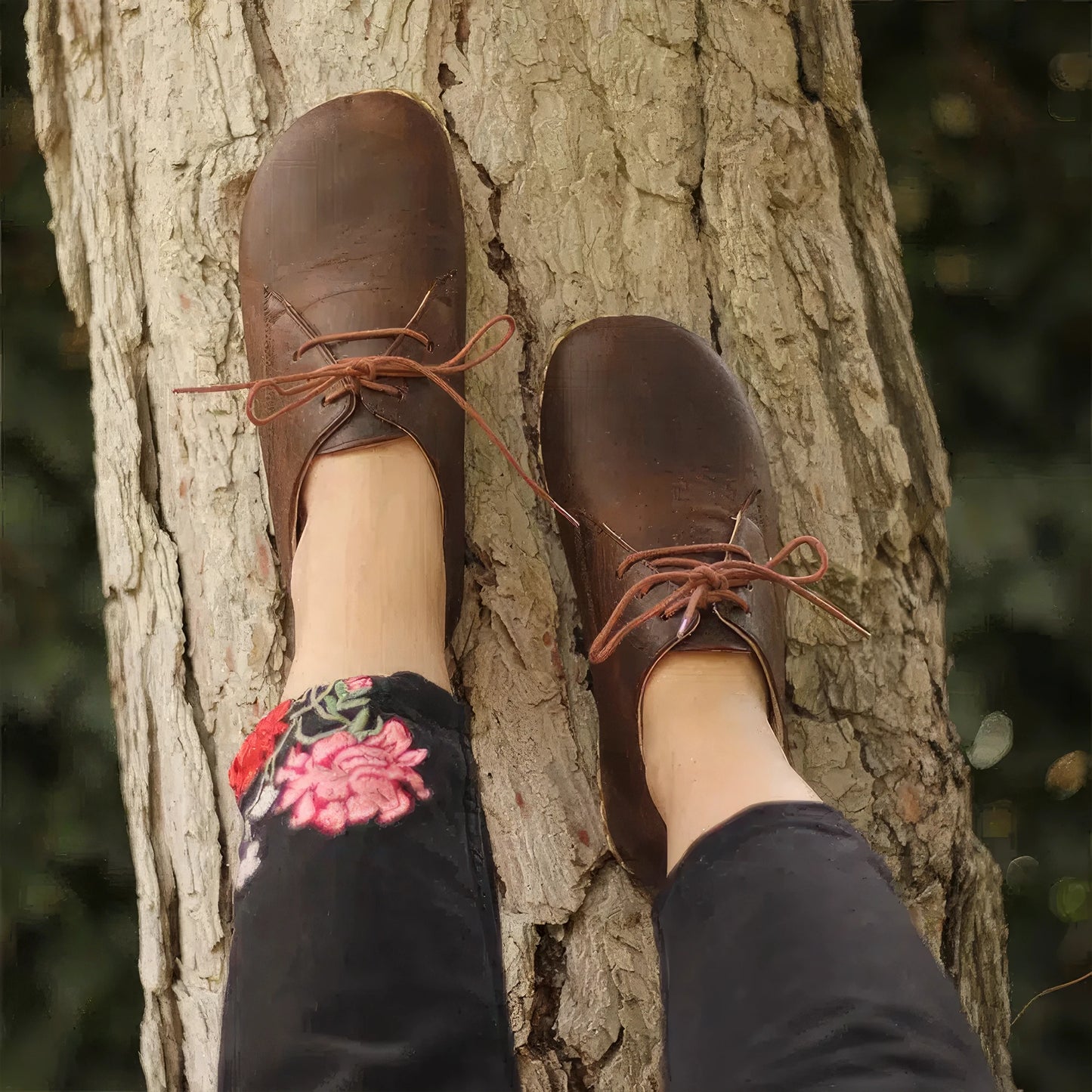 womens barefoot shoes oxford style brown leather