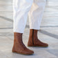 womens grounding barefoot new brown lace up leather boots