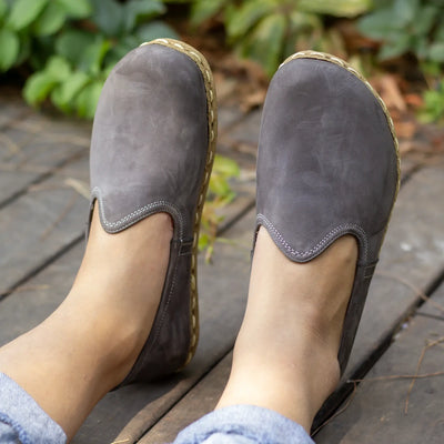 womens grounding shoes gray nubuck leather style
