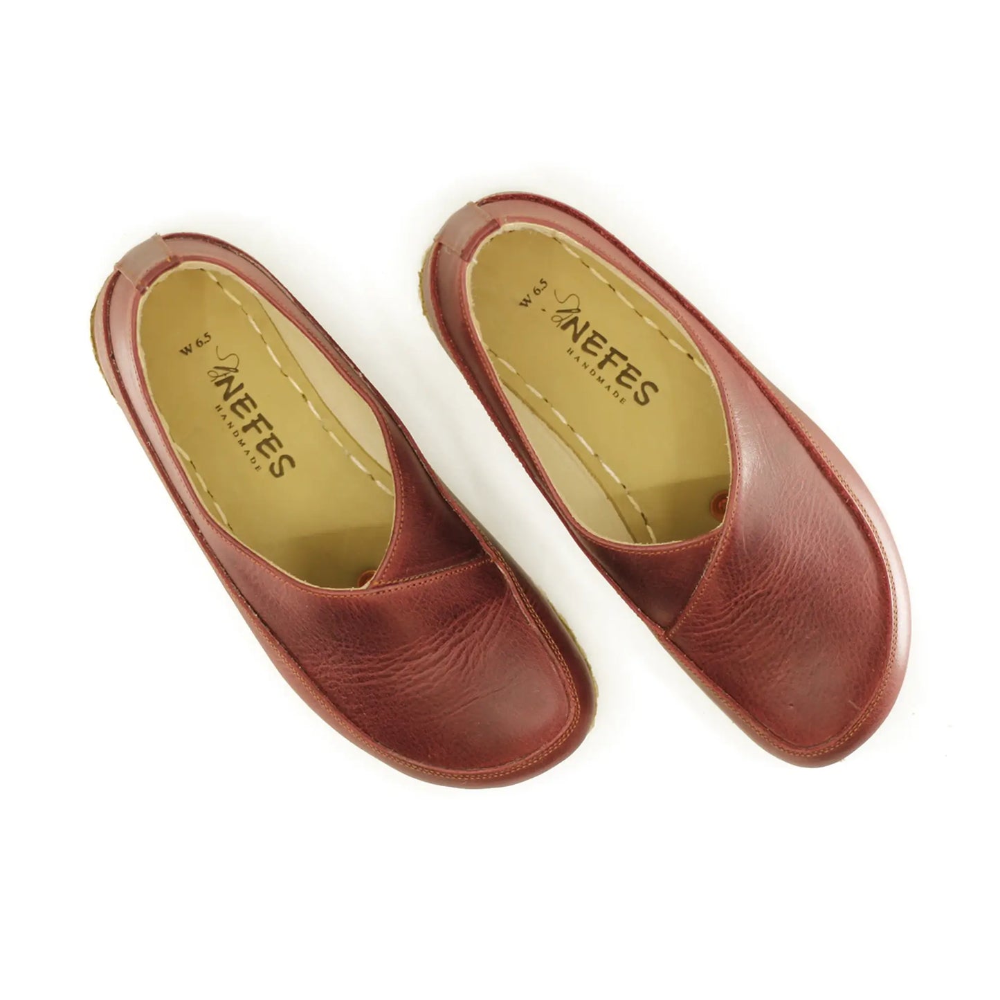 womens handmade burgundy barefoot leather loafers