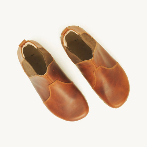 womens handmade chelsea brown barefoot leather boots