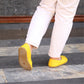 womens handmade yellow barefoot leather loafers