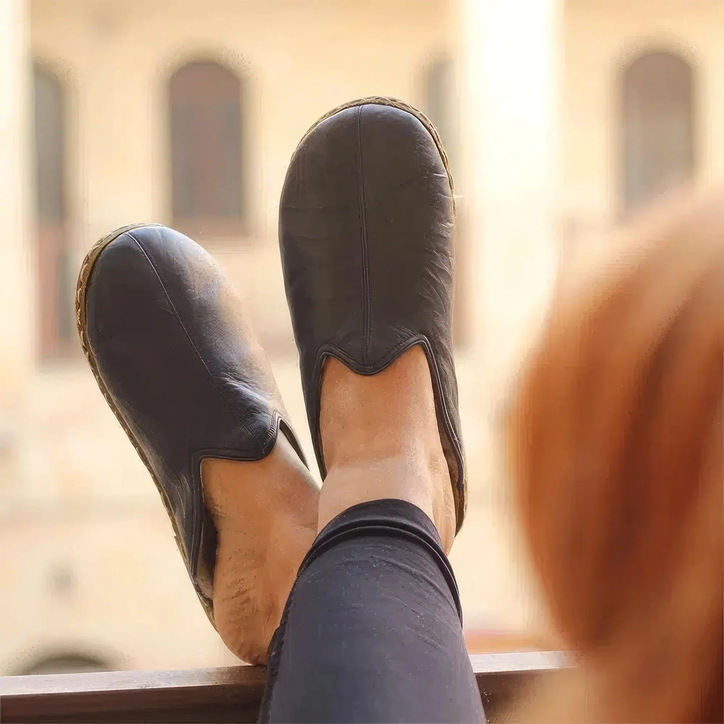 womens indoor slippers leather navy blue