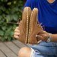 womens leather barefoot shoes matte brown handmade