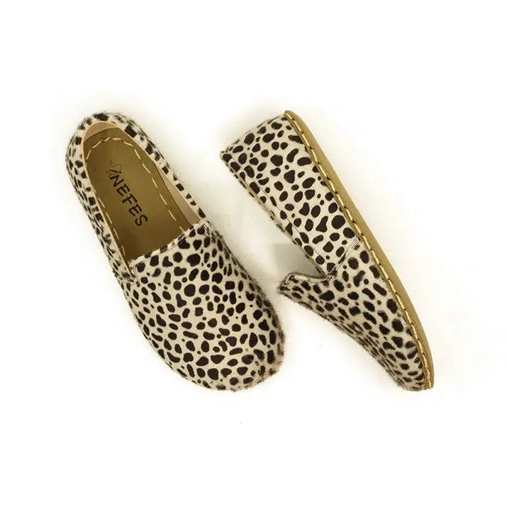 womens leopard print handmade barefoot shoes
