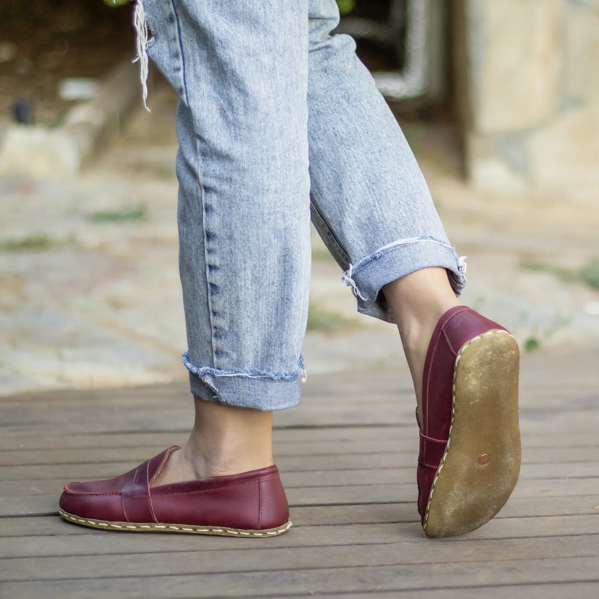 womens minimalist barefoot earthing crazy burgundy shoes
