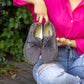 womens natural leather barefoot shoes handmade gray nubuck