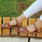 womens new brown leather barefoot huarache sandals