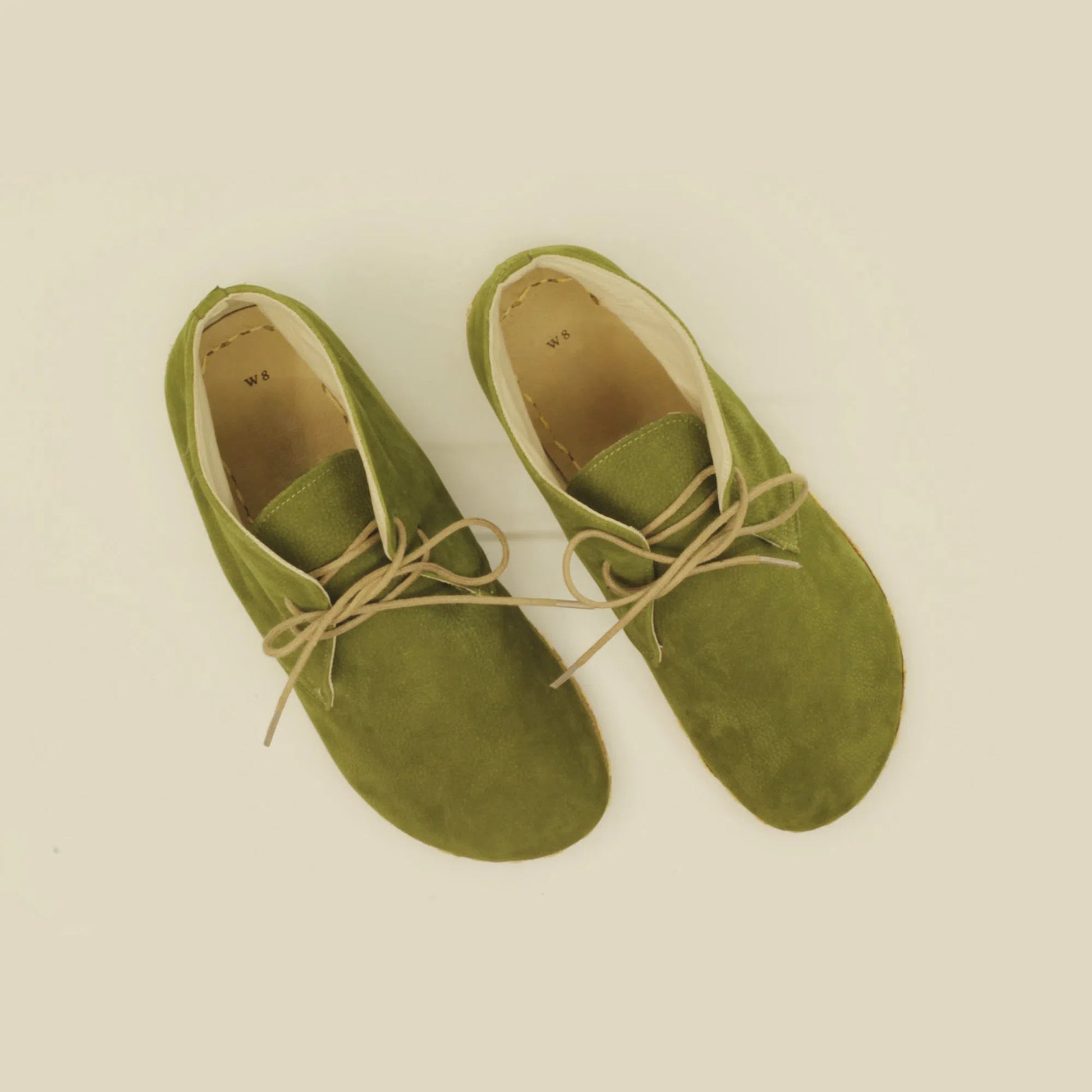 womens oxford boots green leather earthing minimalist look