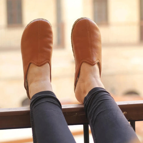 womens warm slippers brown genuine sheepskin