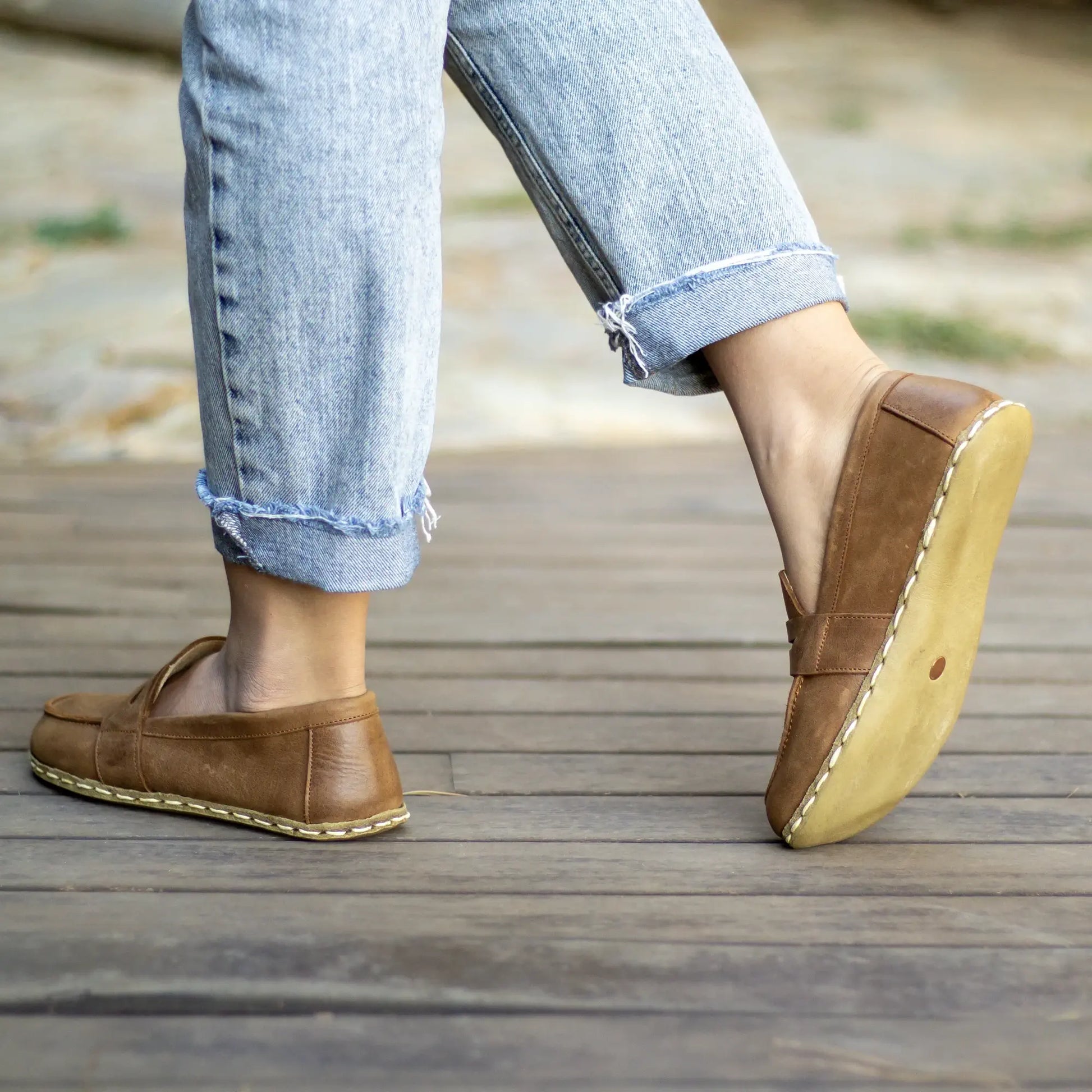 handmade barefoot earthing shoes crazy classic brown women