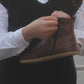 Fur Lining Handmade Barefoot Men's Boots Matte Brown