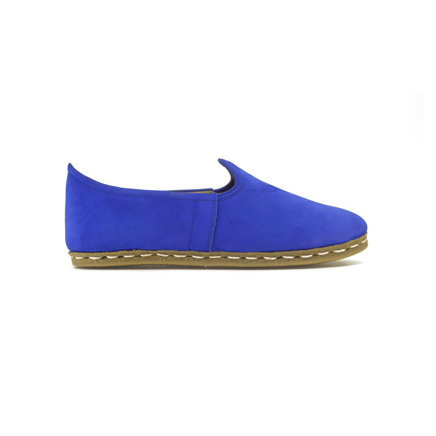 Handmade Blue Nubunck Leather Yemeni Shoes