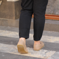 Women's Handmade Zero Drop Barefoot Beige Leather Loafers