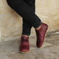 Crazy Burgundy Lace-Up Barefoot Boot - Timeless Craftsmanship