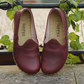 Classic Crazy Burgundy Barefoot Leather Shoes for Women - Nefes