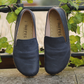 Men's Modern Barefoot Loafers - Crazy Navy Blue, Handmade Zero Drop Leather