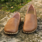 Handmade Matte Brown Men's Barefoot Loafers - Zero Drop, Natural Leather