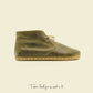 Handcrafted Zero Drop Shearling Oxford Barefoot Leather Boots - Grounding in Vibrant Crazy Olive Green